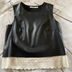Bailey 44 Black Faux Leather Top